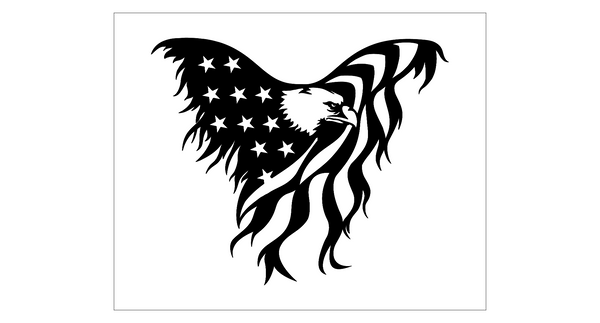 Ørn med amerikansk flagg mønster